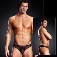 Perizoma nero Solid Back Blueline
